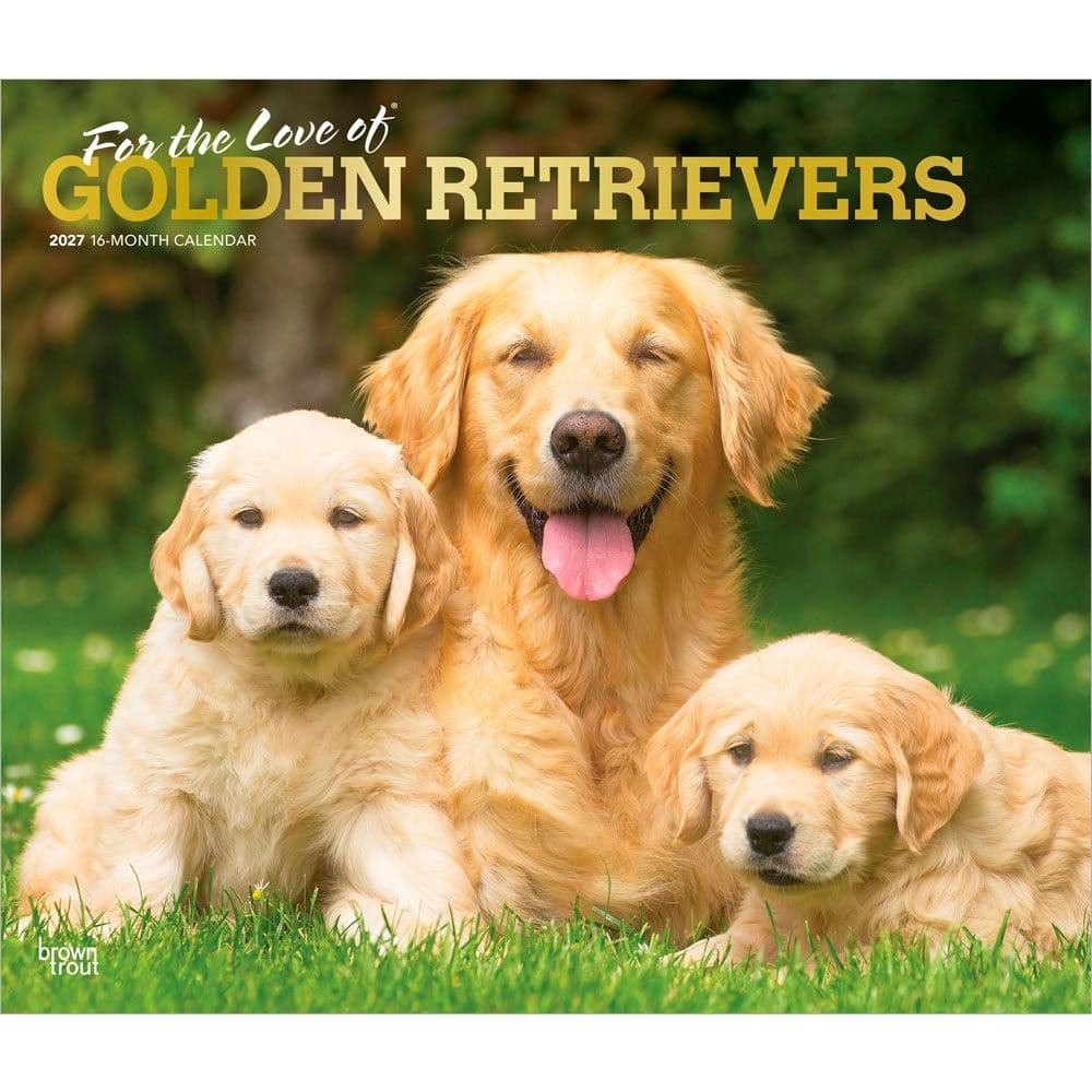 Golden Retrievers 2027 Deluxe Wall Calendar