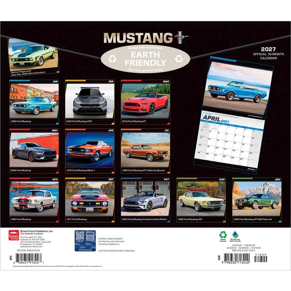 Mustang 2027 Deluxe Wall Calendar First Alternate Image