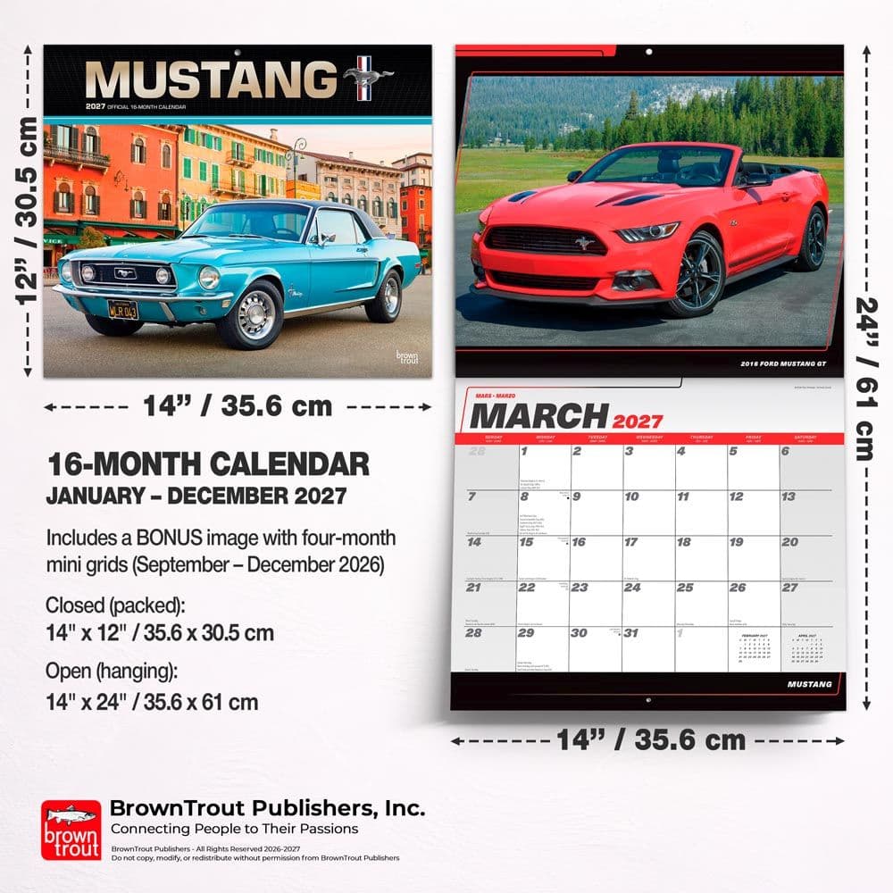 Mustang 2027 Deluxe Wall Calendar Sixth Alternate Image