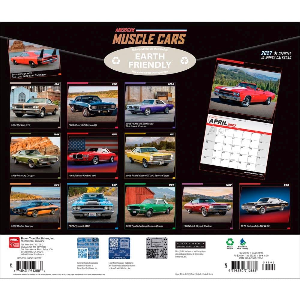 American Muscle Cars 2027 Deluxe Wall Calendar First Alternate Image