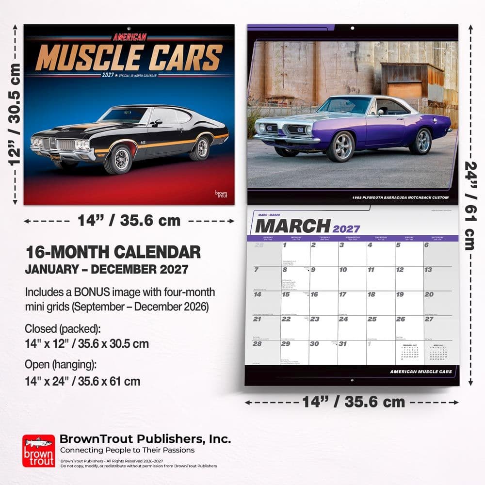 American Muscle Cars 2027 Deluxe Wall Calendar Sixth Alternate Image