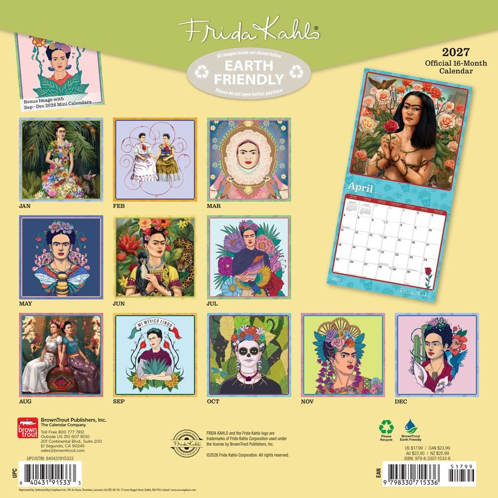 Frida Kahlo 2027 Wall Calendar First Alternate Image