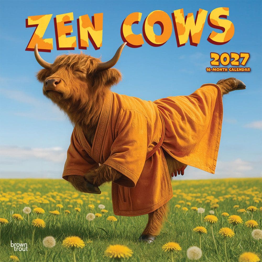 Zen Cows 2027 Wall Calendar