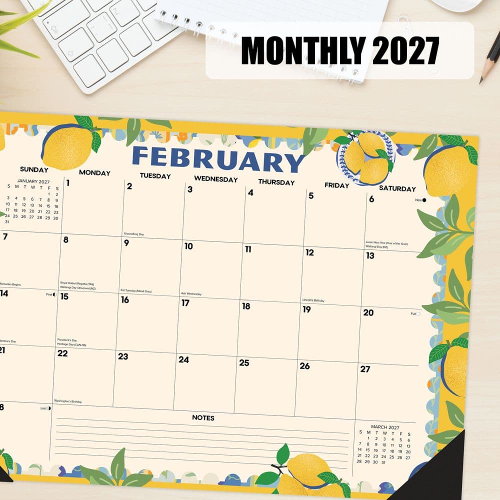 Mediterranean Moments Small 2027 Monthly Desk Pad Third Alternate Image
