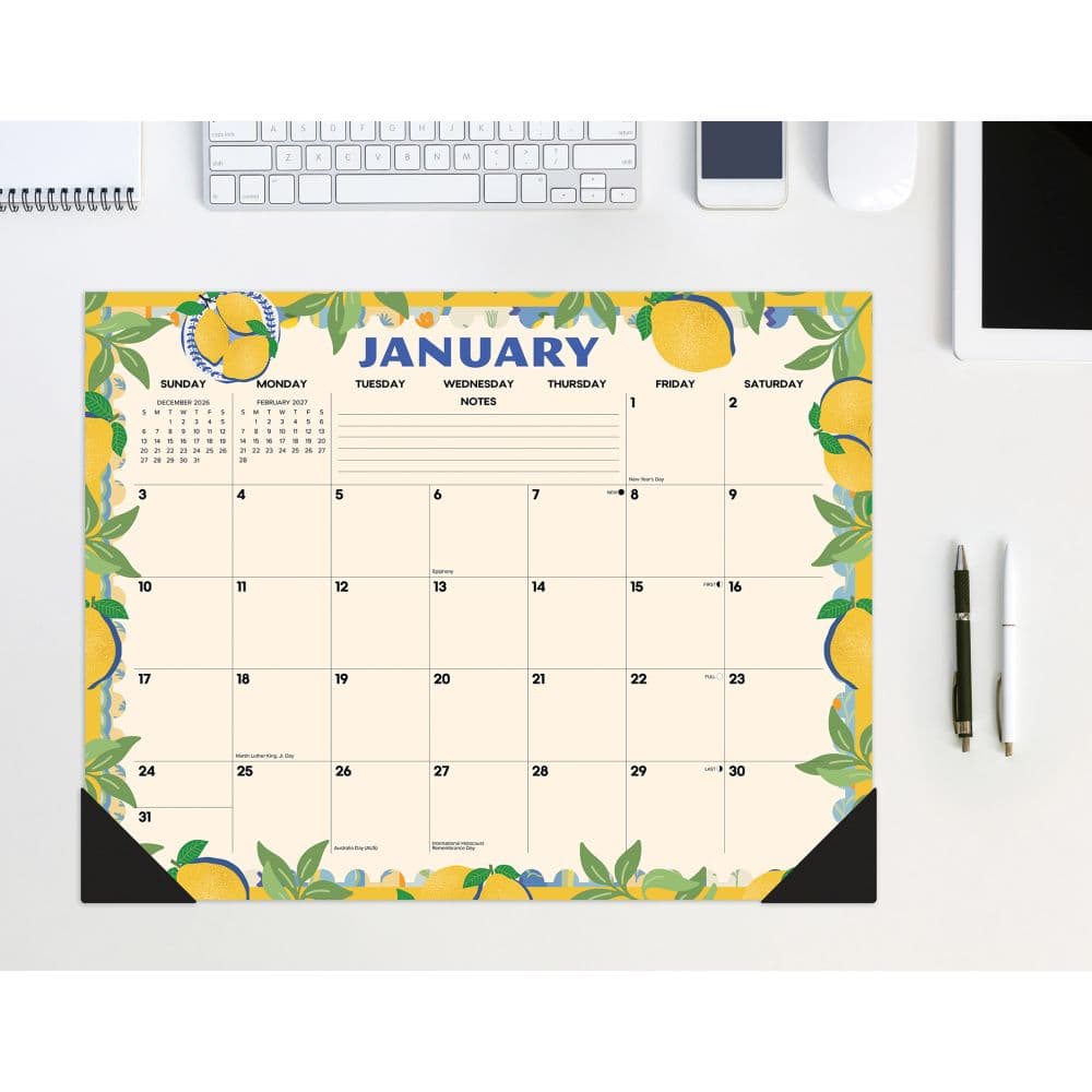 Mediterranean Moments Large 2027 Monthly Desk Pad Main Product Image