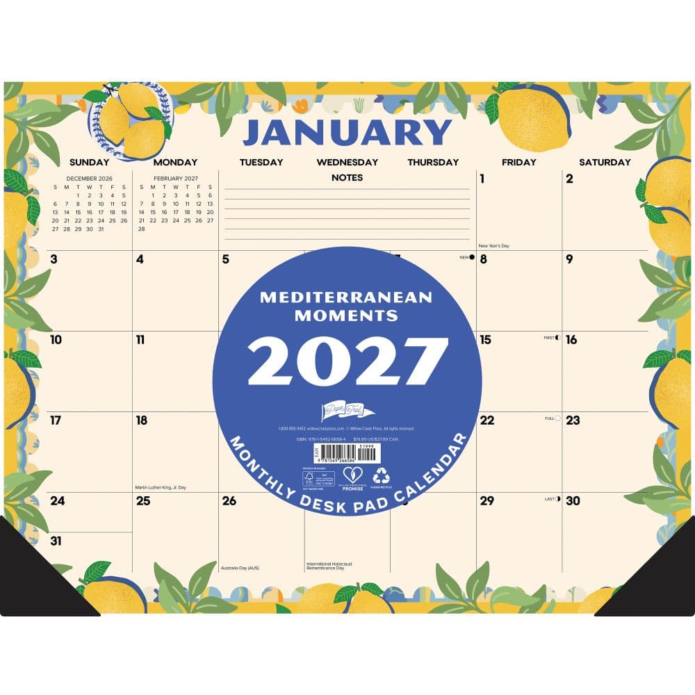 Mediterranean Moments Large 2027 Monthly Desk Pad Second Alternate Image