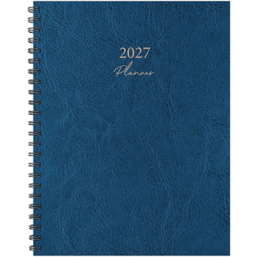 Blue Leathered 2027 Monthly Planner Main Product Image