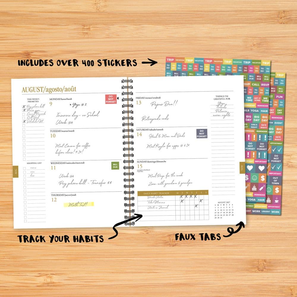 Blue Leathered 2027 Monthly Planner Second Alternate Image