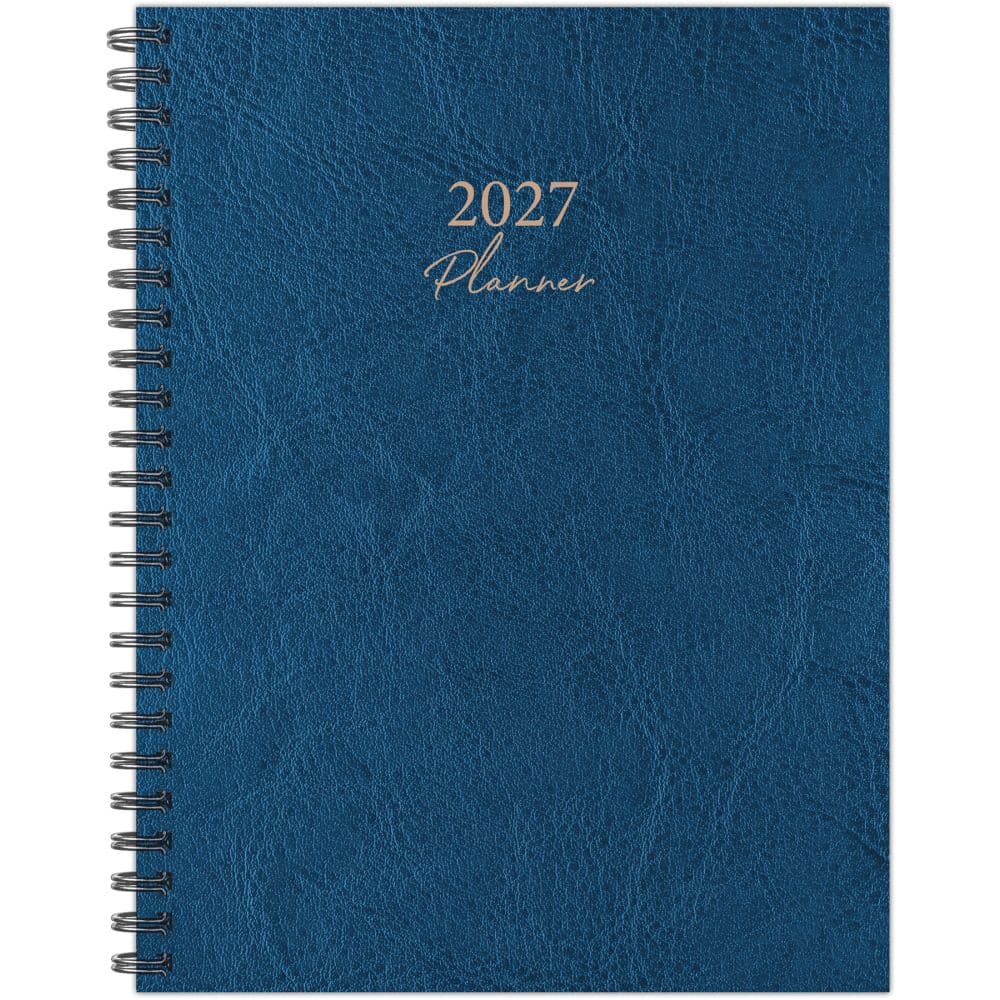 image Blue Leathered 2027 Monthly Planner Main Product Image