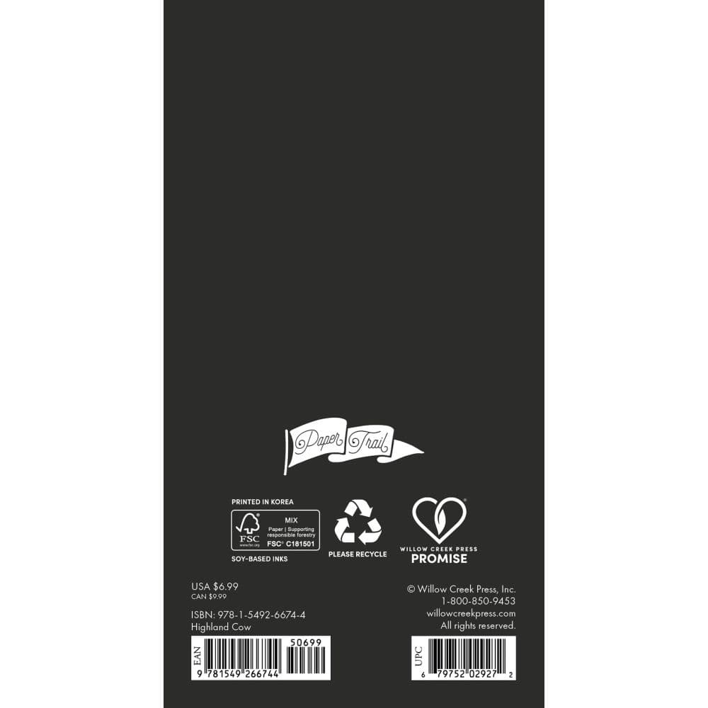 Highland Cows Black &amp; White 2027 2 Year Pocket Planner First Alternate Image