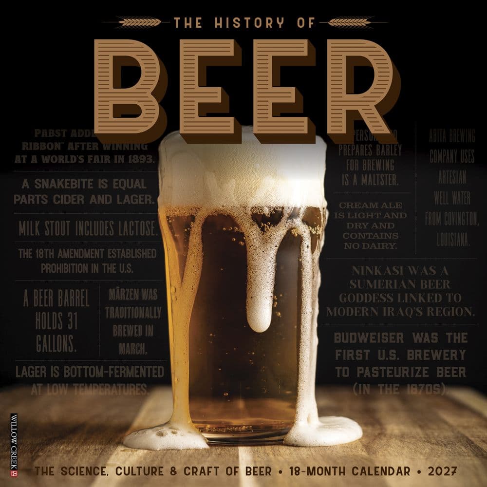History of Beer 2027 Wall Calendar