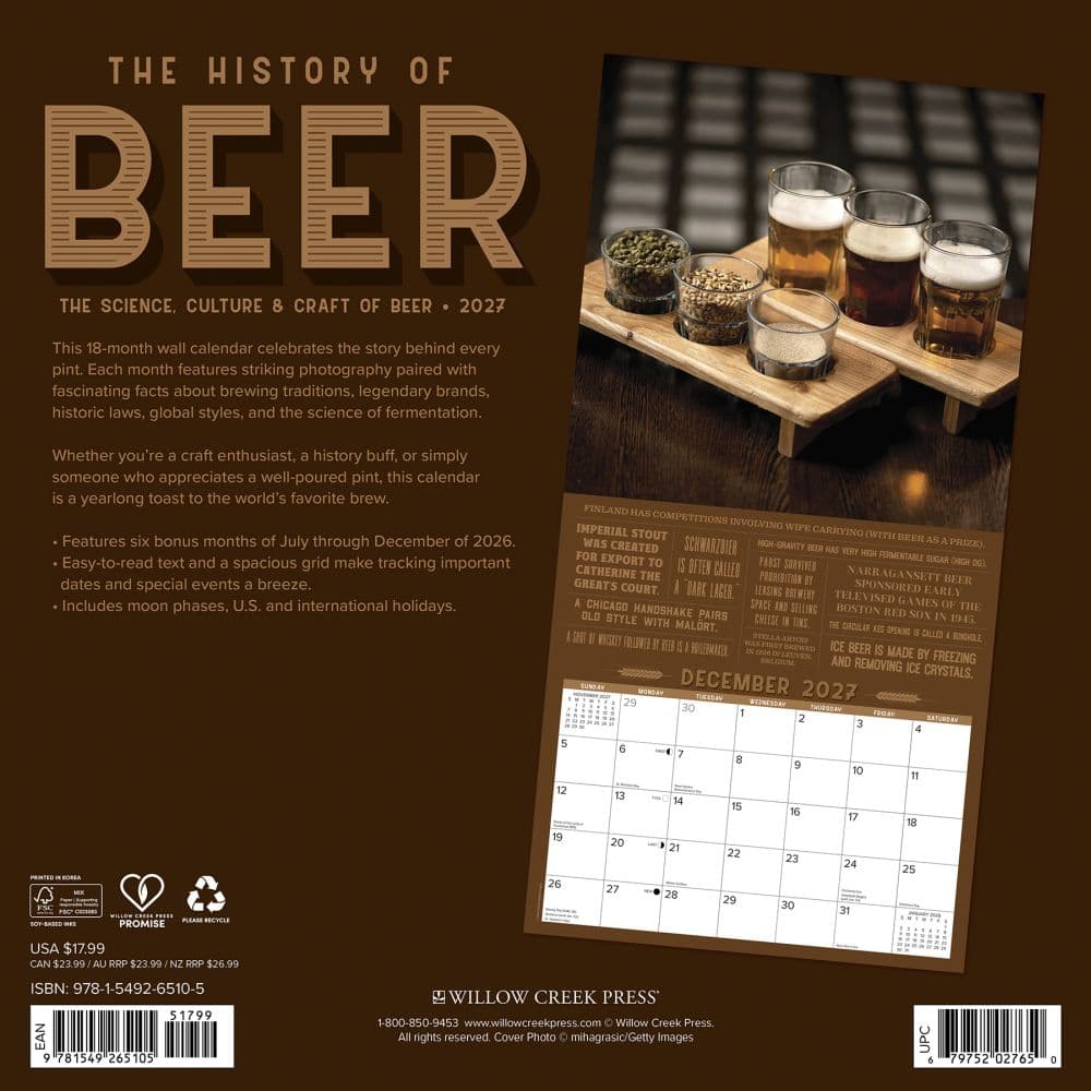 History of Beer 2027 Wall Calendar First Alternate Image