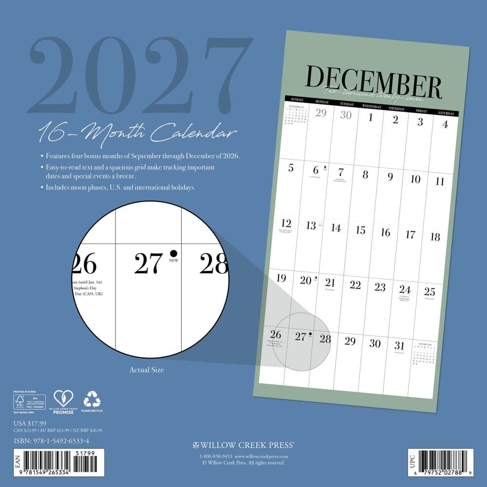 Modern Minimalist 2027 Wall Calendar First Alternate Image