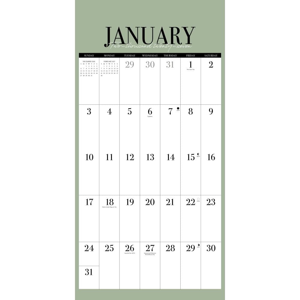 Modern Minimalist 2027 Wall Calendar Second Alternate Image