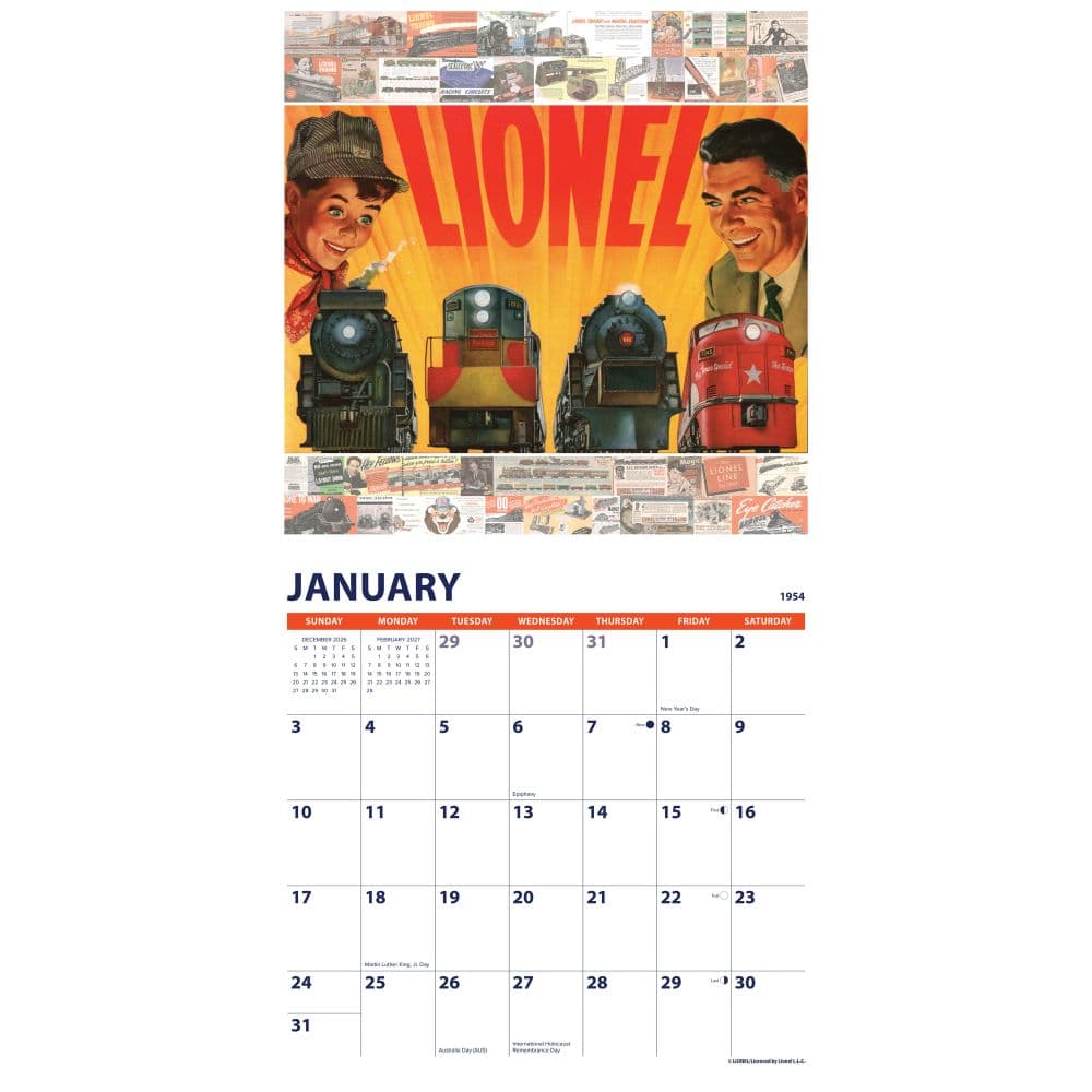 Lionel 2027 Wall Calendar Second Alternate Image