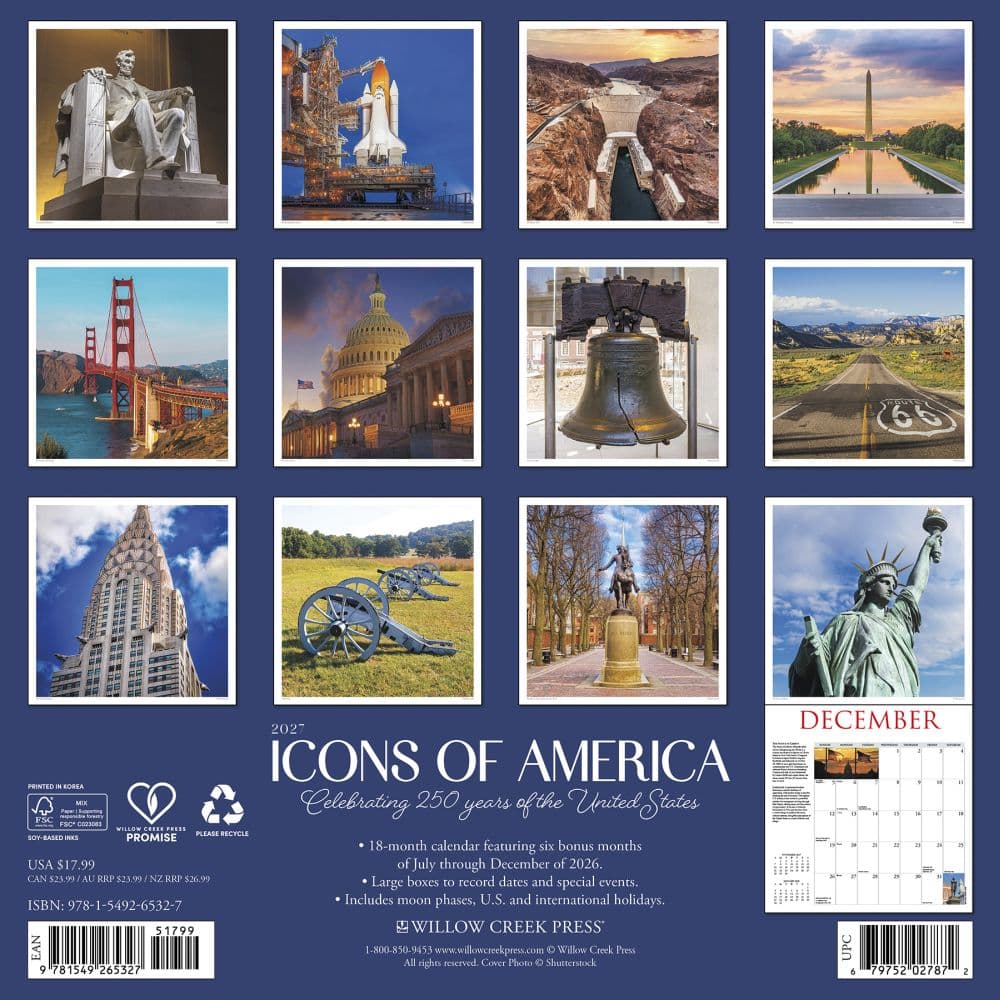 Icons of America 2027 Wall Calendar First Alternate Image