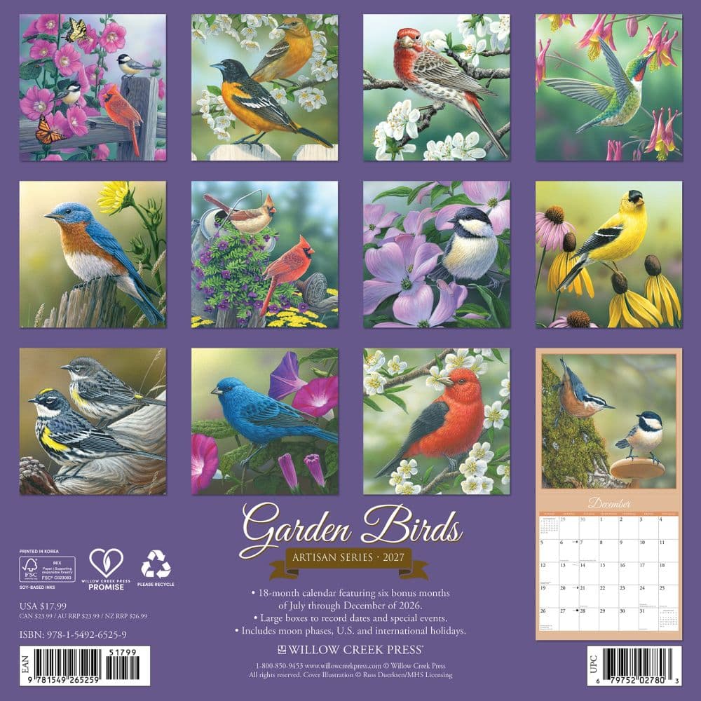 Garden Birds 2027 Wall Calendar First Alternate Image