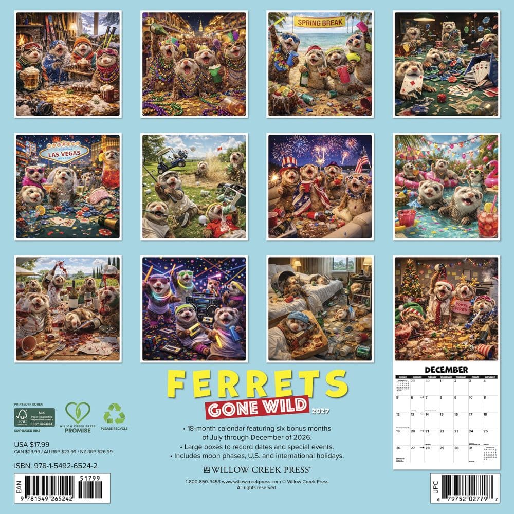 Ferrets Gone Wild 2027 Wall Calendar First Alternate Image