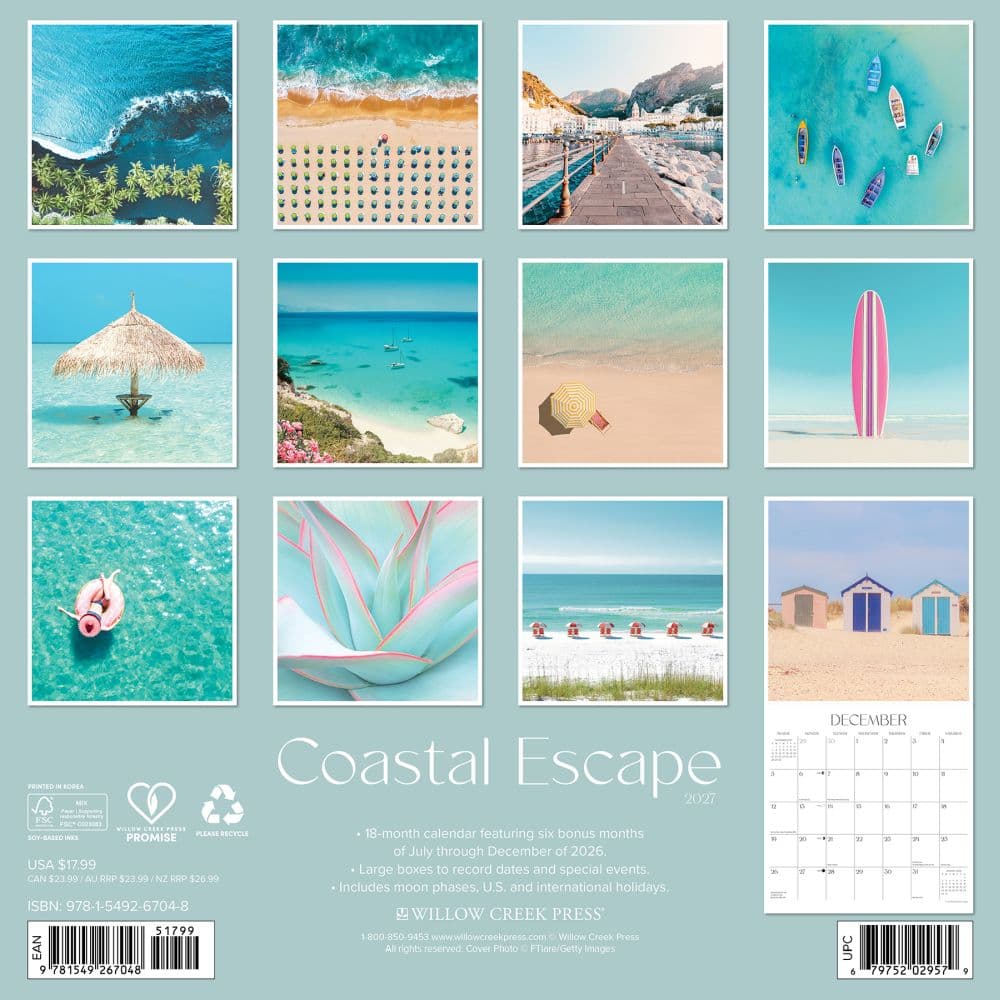 Coastal Escape 2027 Wall Calendar First Alternate Image
