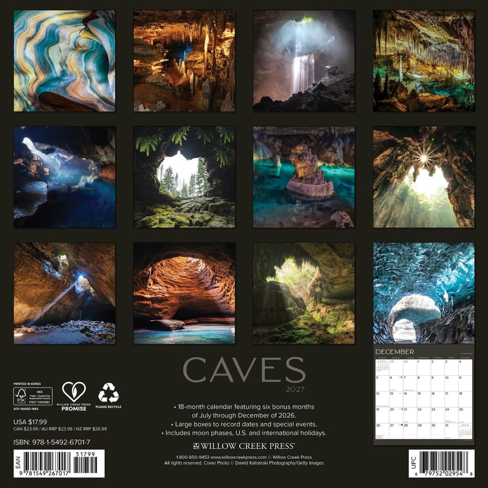 Caves 2027 Wall Calendar First Alternate Image