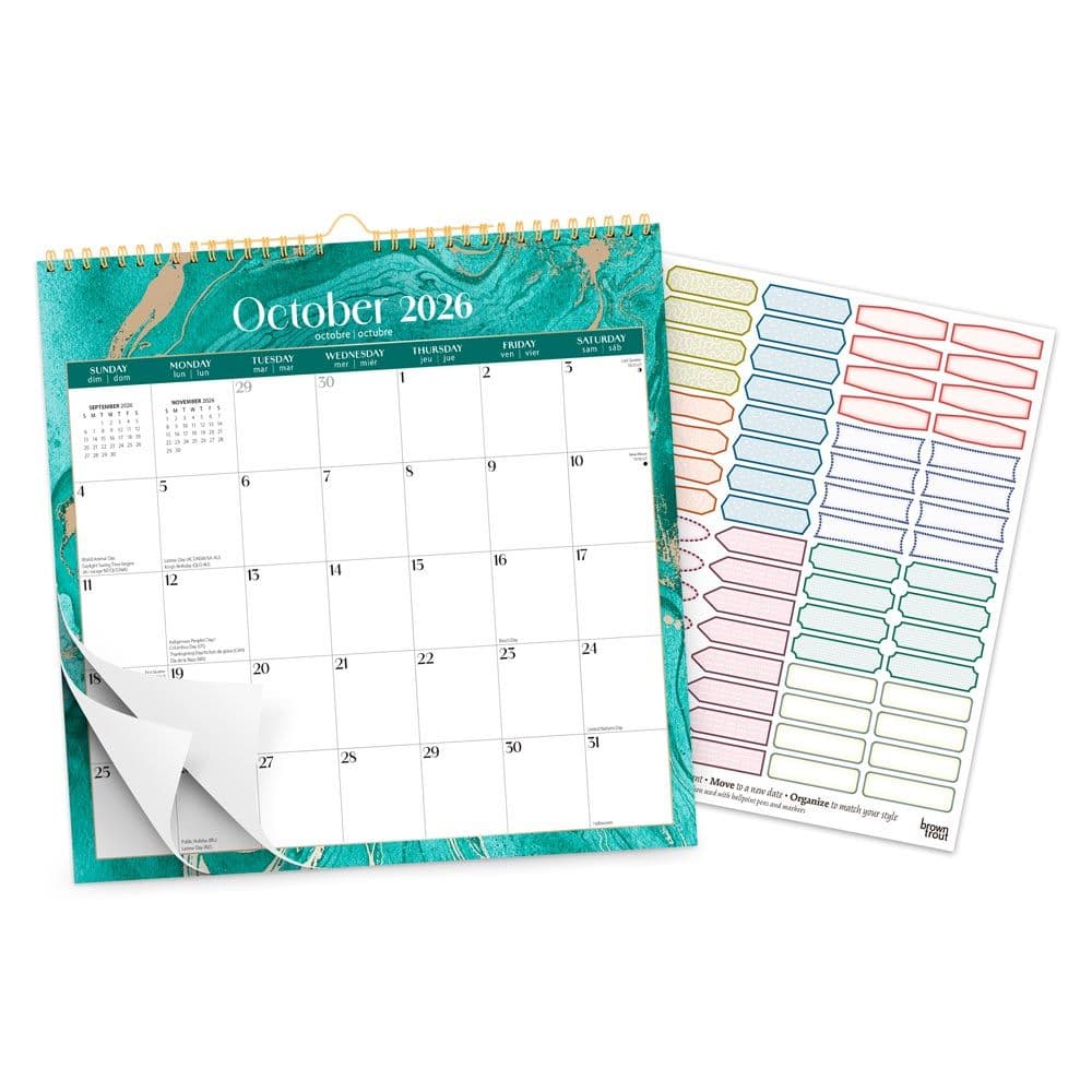 Crackled Blush 2027 Wall Calendar Second Alternate Image