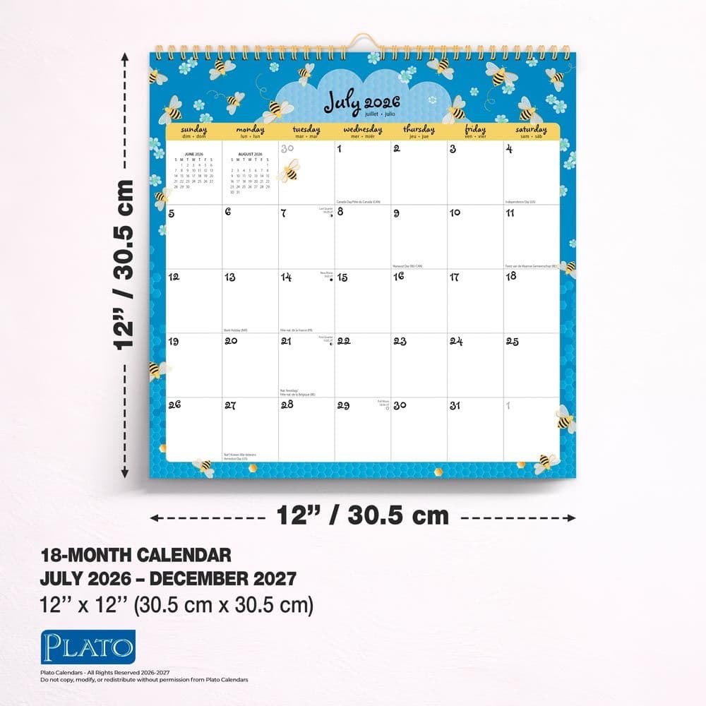 Busy Bees Plato 2027 Wall Calendar Sixth Alternate Image
