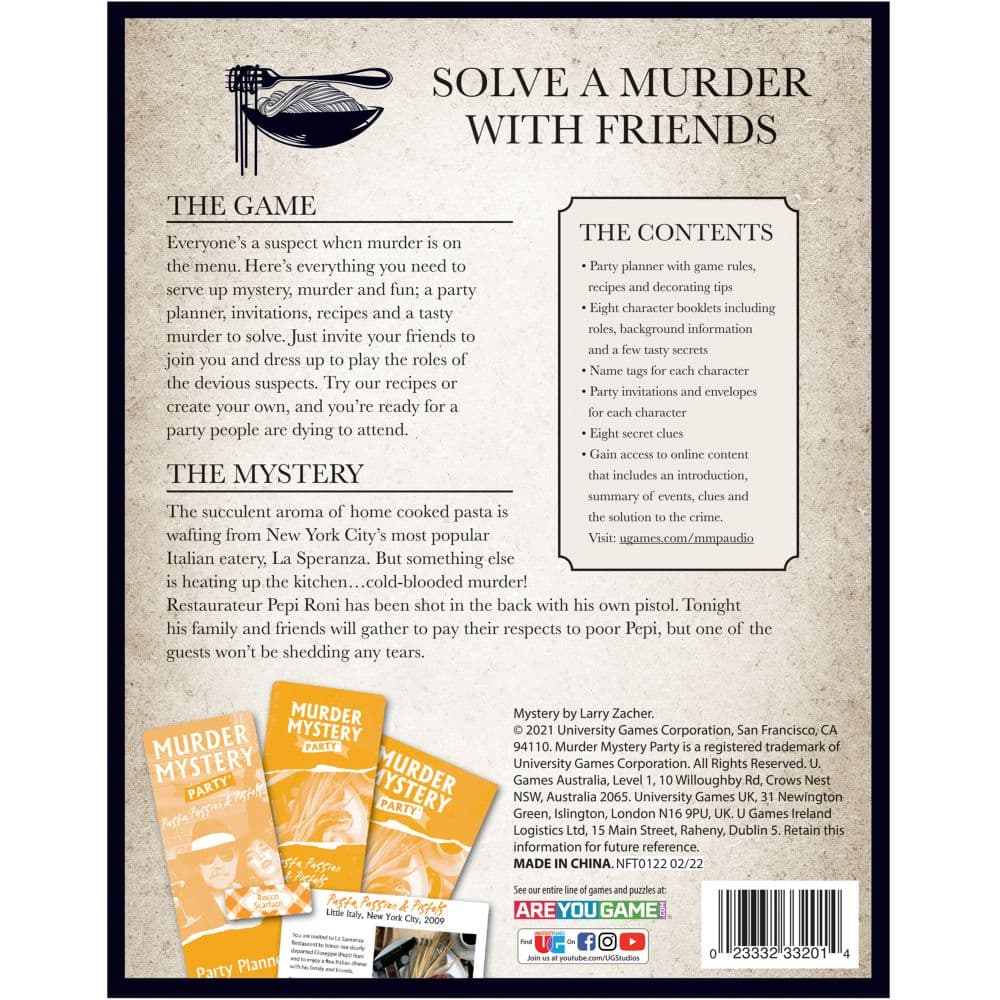 Murder Mystery Party Pasta Passion and Pistols Game First Alternate Image