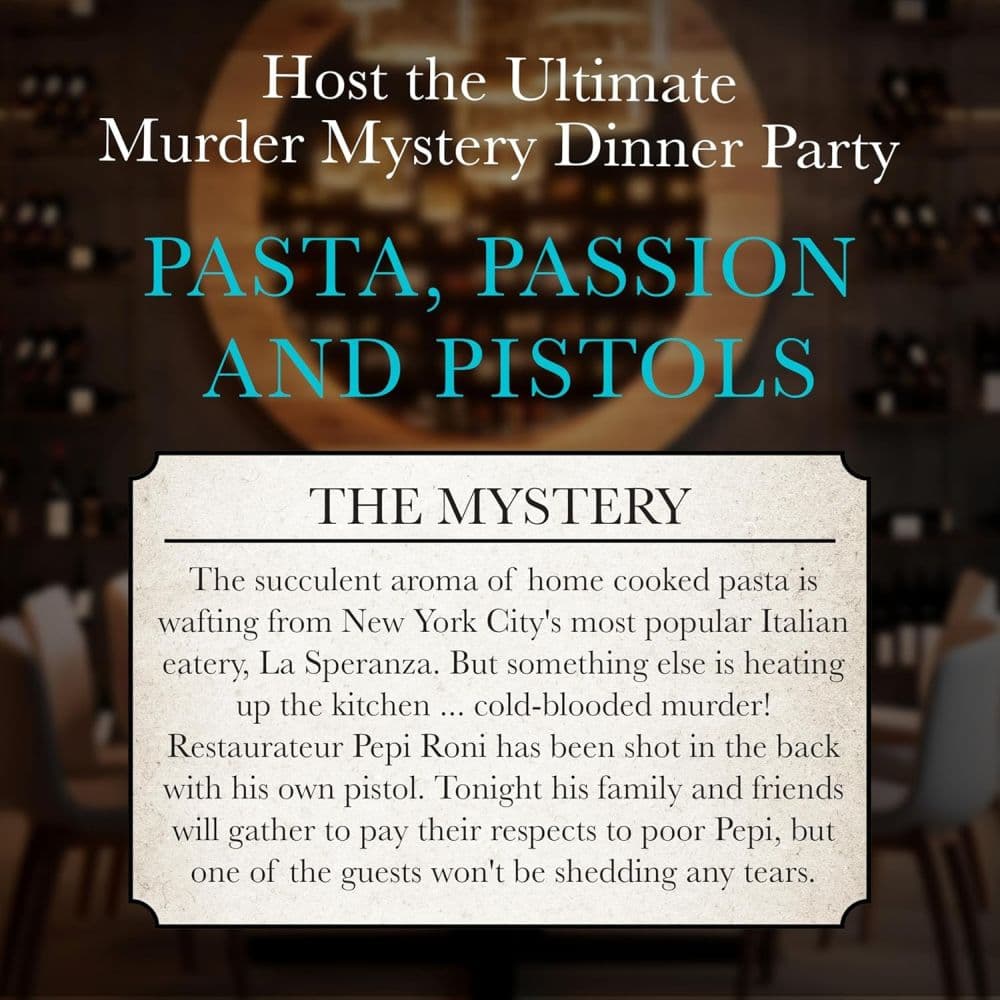 Murder Mystery Party Pasta Passion and Pistols Game Second Alternate Image
