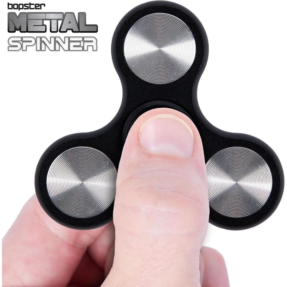 bopster TriSpinner Metallic Black &amp; Silver Fidget Spinner Second Alternate Image