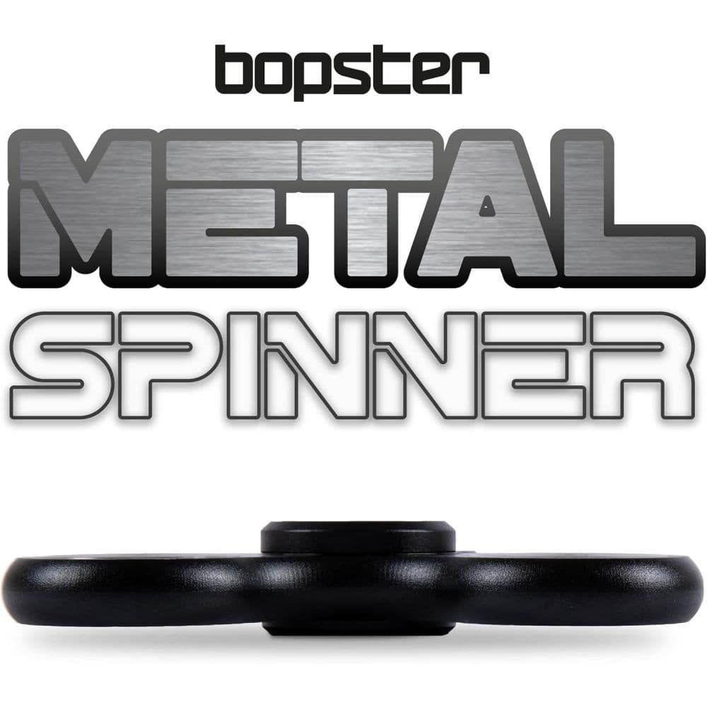 bopster TriSpinner Metallic Black &amp; Silver Fidget Spinner Sixth Alternate Image