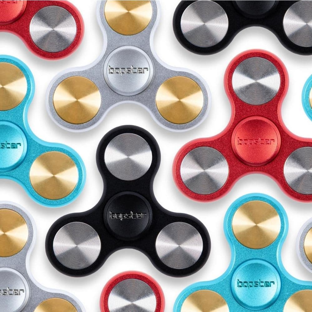 bopster TriSpinner Metallic Black &amp; Silver Fidget Spinner Eighth Alternate Image