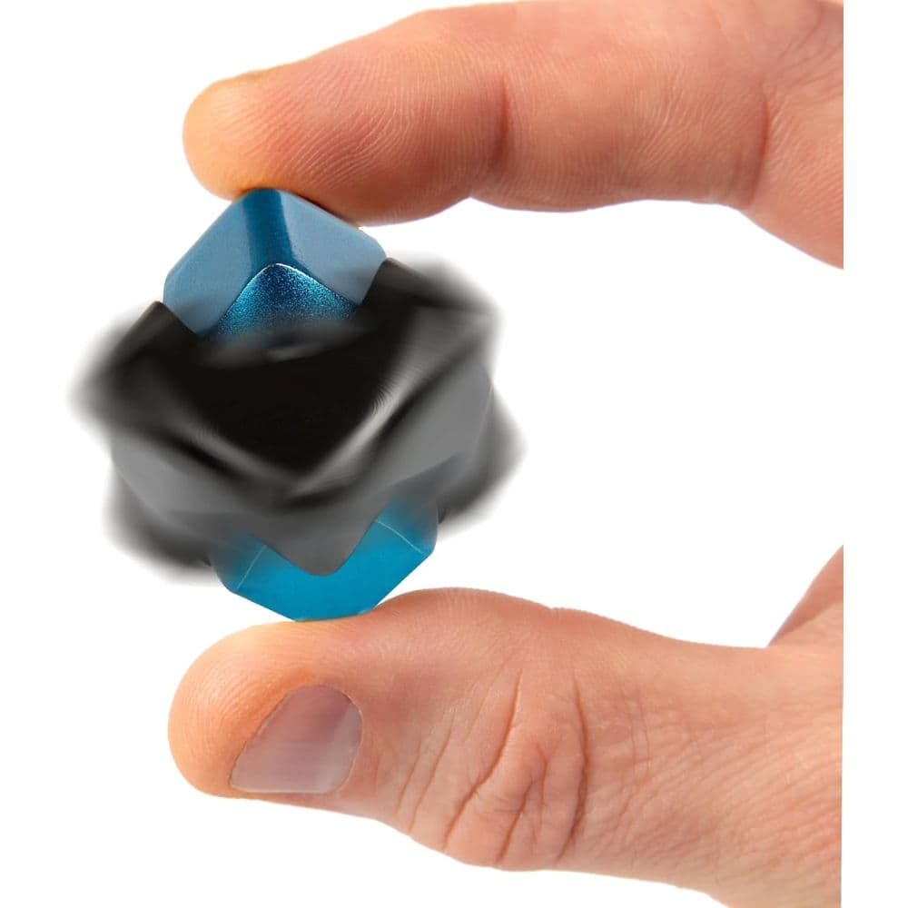 bopster Cube Spinner Metallic Black &amp; Blue Fidget Spinner Second Alternate Image