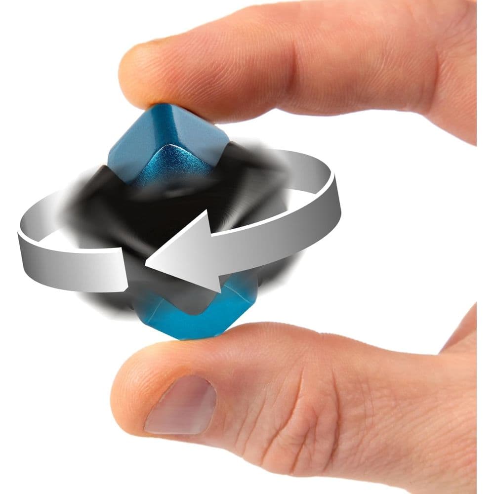 bopster Cube Spinner Metallic Black &amp; Blue Fidget Spinner Third Alternate Image