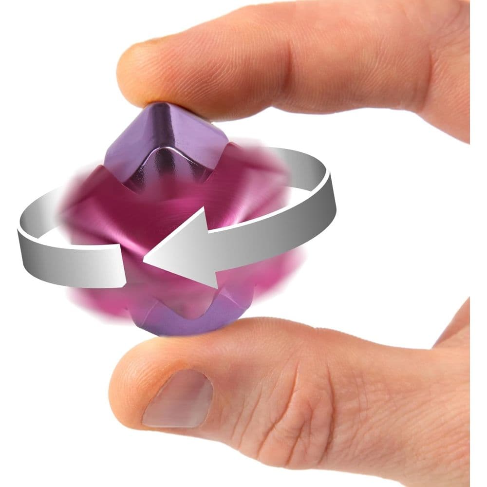 bopster Cube Spinner Metallic Pink &amp; Purple Fidget Spinner Third Alternate Image
