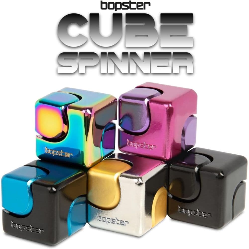 bopster Cube Spinner Metallic Pink &amp; Purple Fidget Spinner Seventh Alternate Image