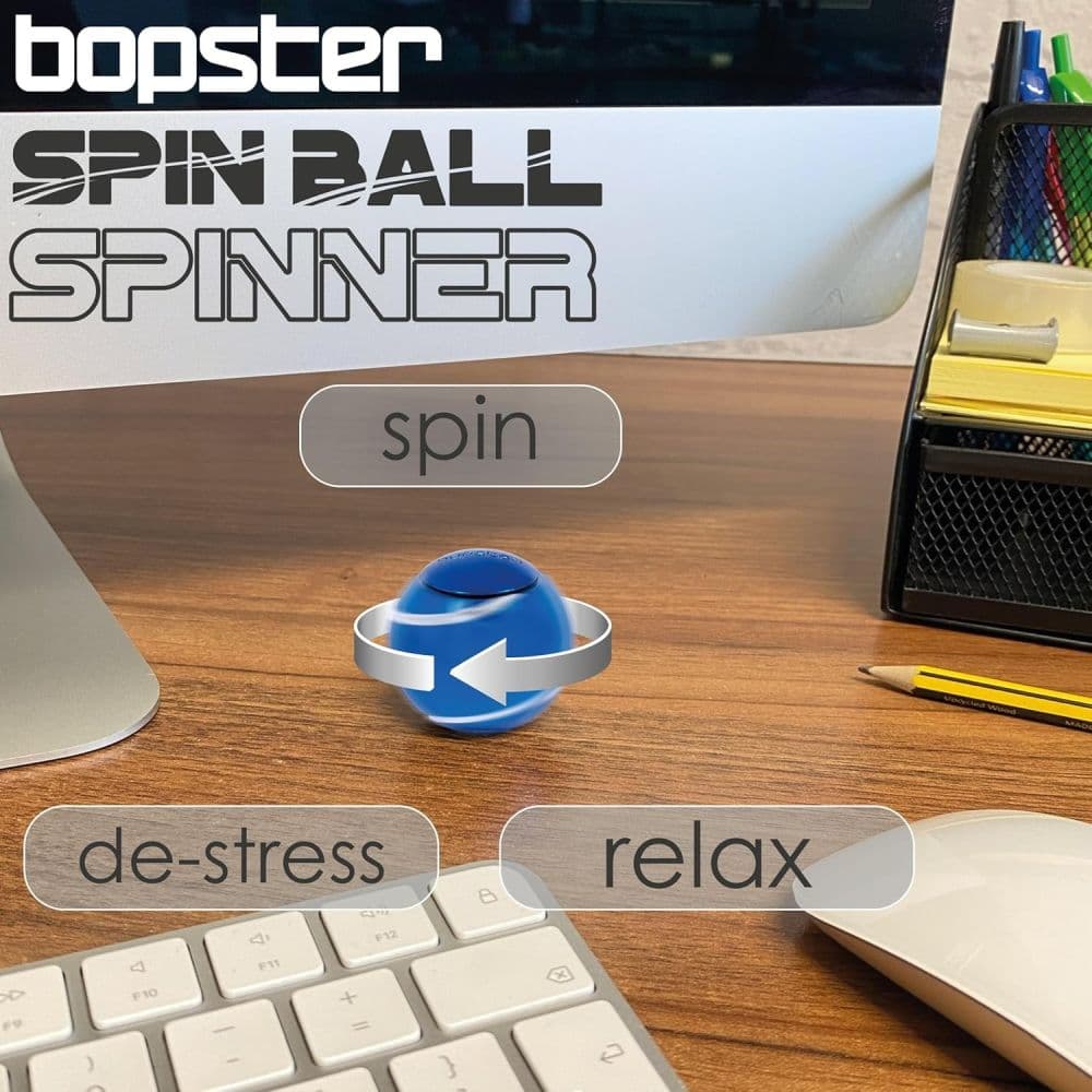 bopster Spinball Metallic Blue Fidget Hand Spinner Second Alternate Image