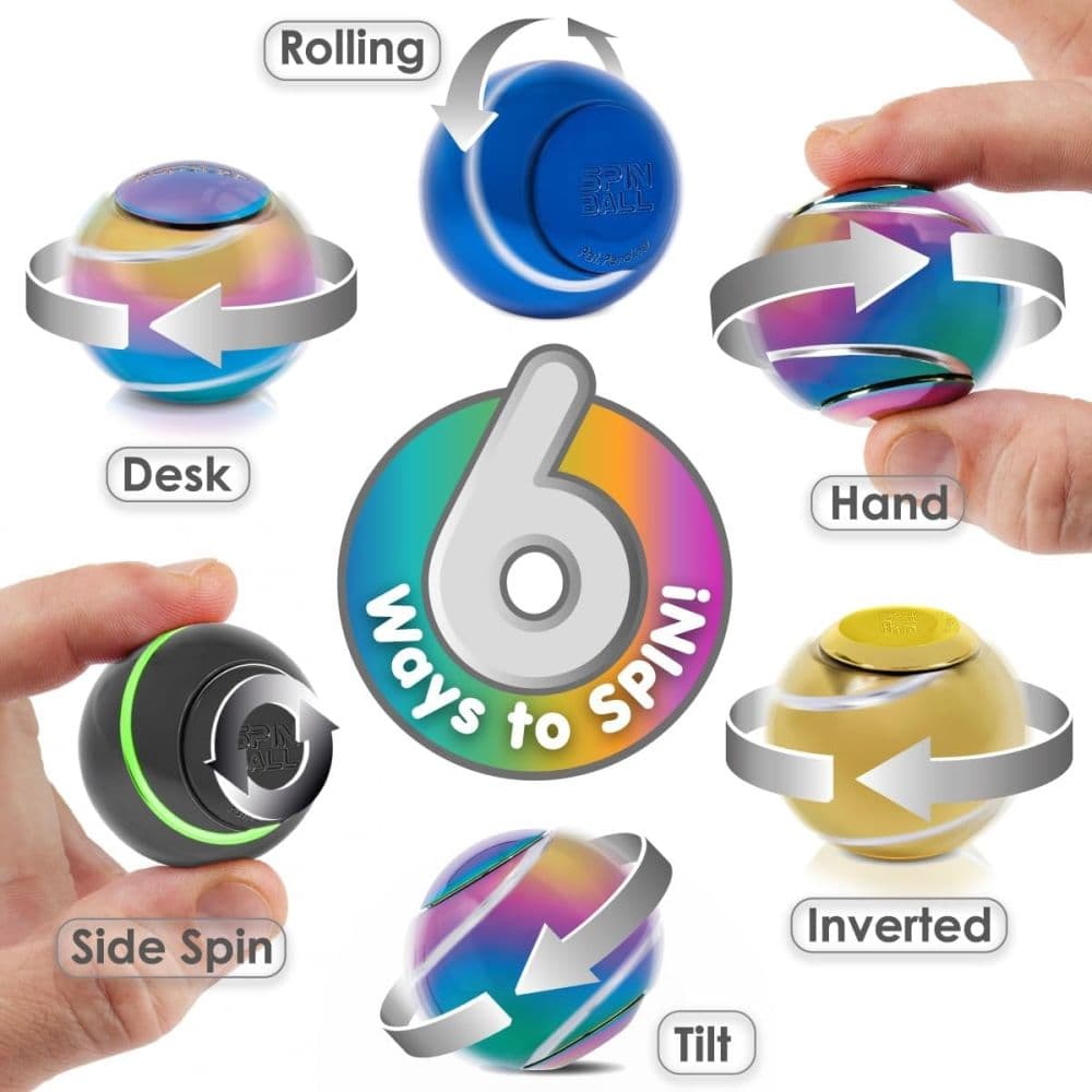 bopster Spinball Metallic Blue Fidget Hand Spinner Sixth Alternate Image