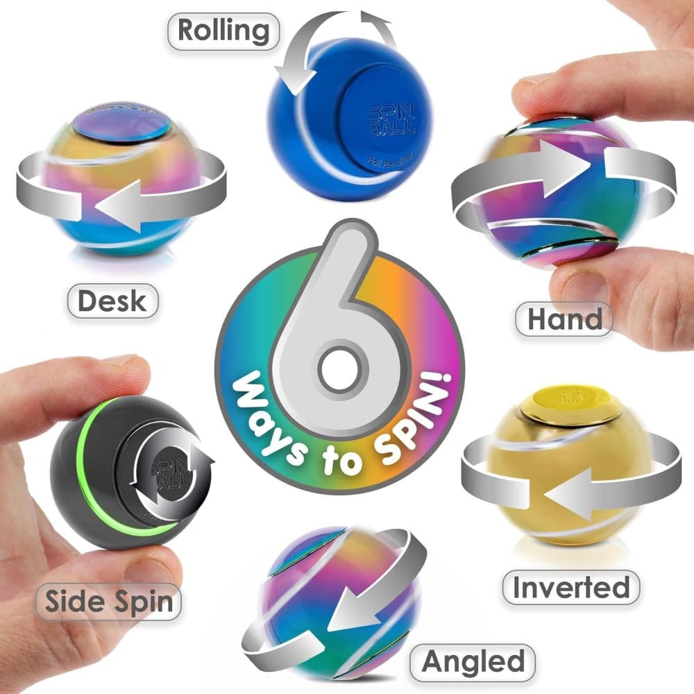 bopster Spinball Metallic Black Fidget Hand Spinner Eighth Alternate Image