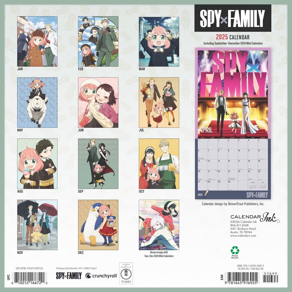 Spy X Family 2025 Wall Calendar First Alternate Image