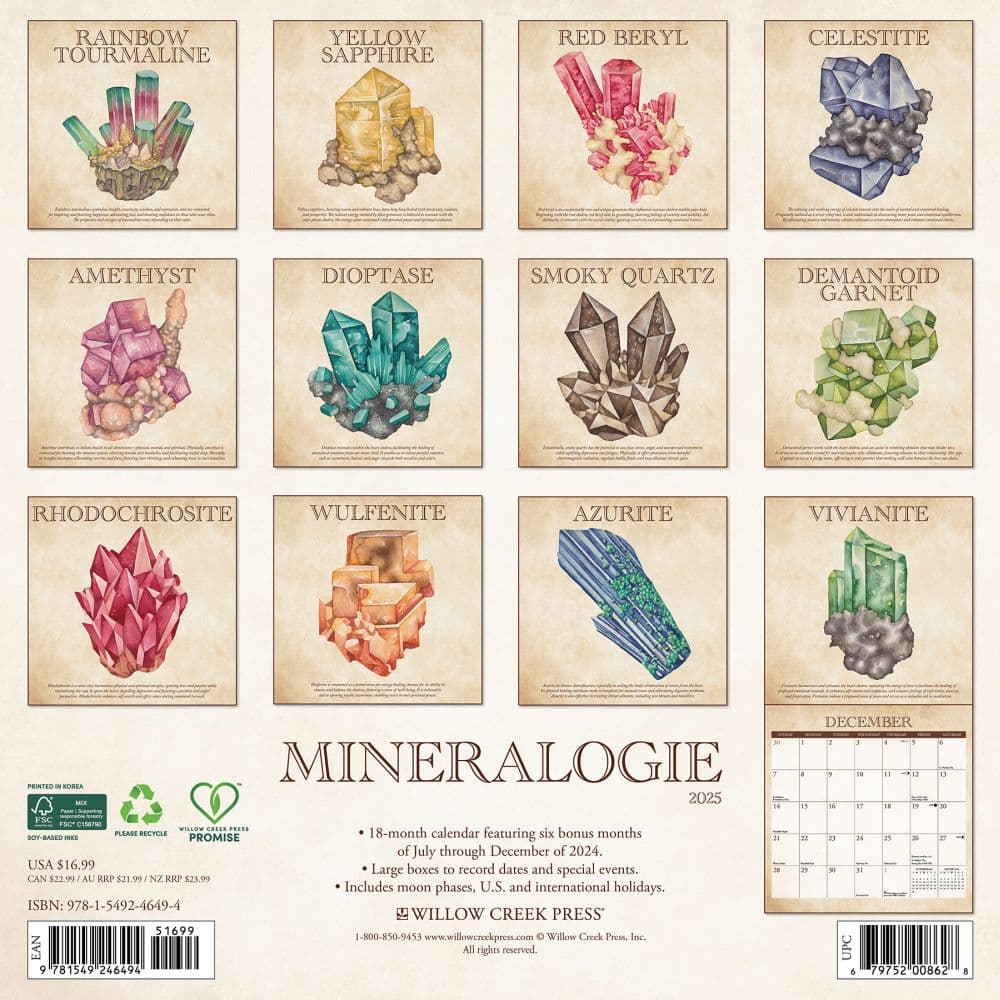 Mineralologie 2025 Wall Calendar Alt1