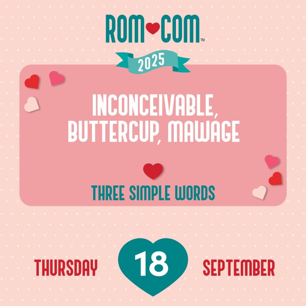 Rom Com Trivia 2025 Desk Calendar Fifth Alternate Image width=&quot;1000&quot; height=&quot;1000&quot;