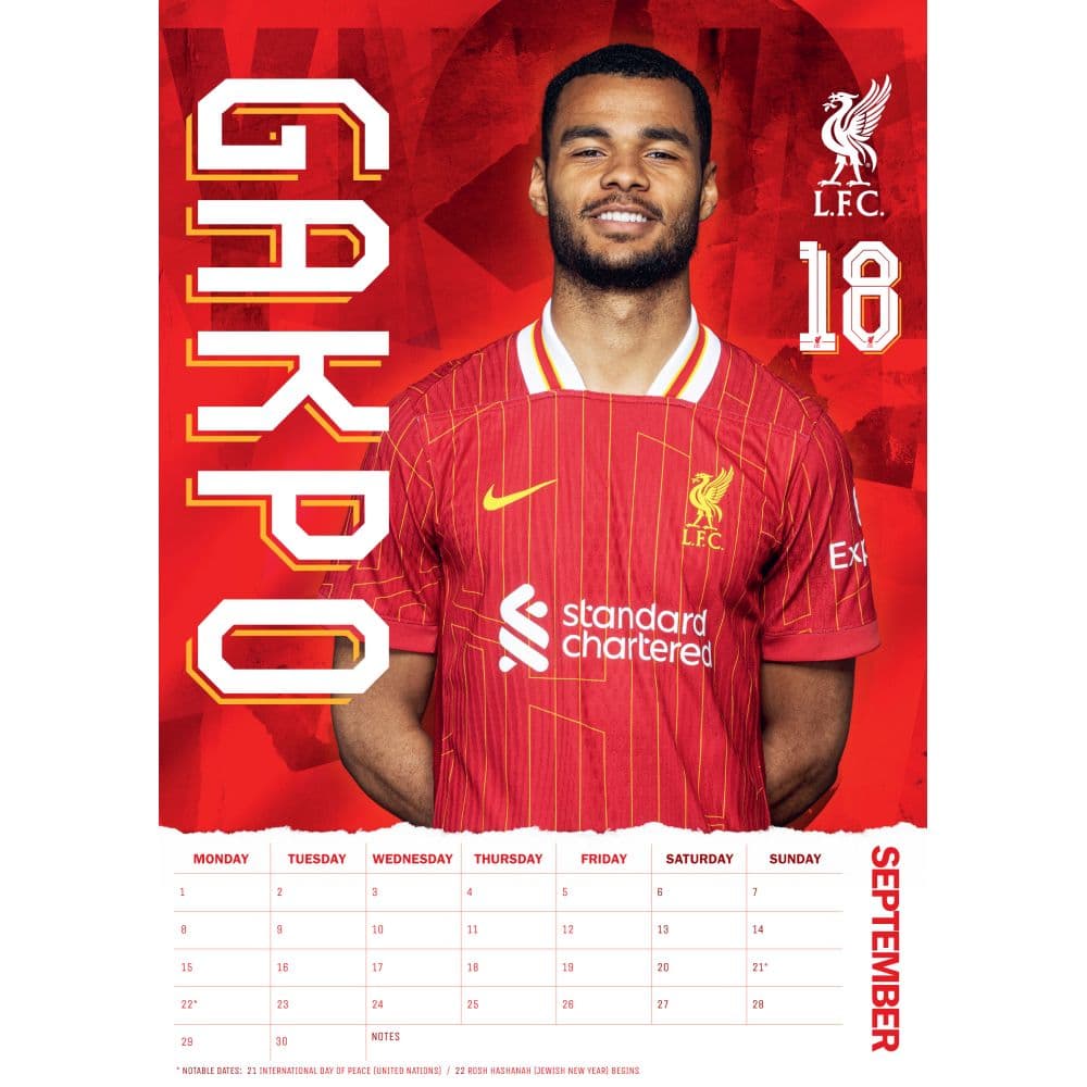 Liverpool FC Poster 2025 Wall Calendar Second Alternate Image