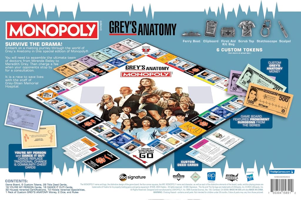 Monopoly Greys Anatomy Board Game fig 8