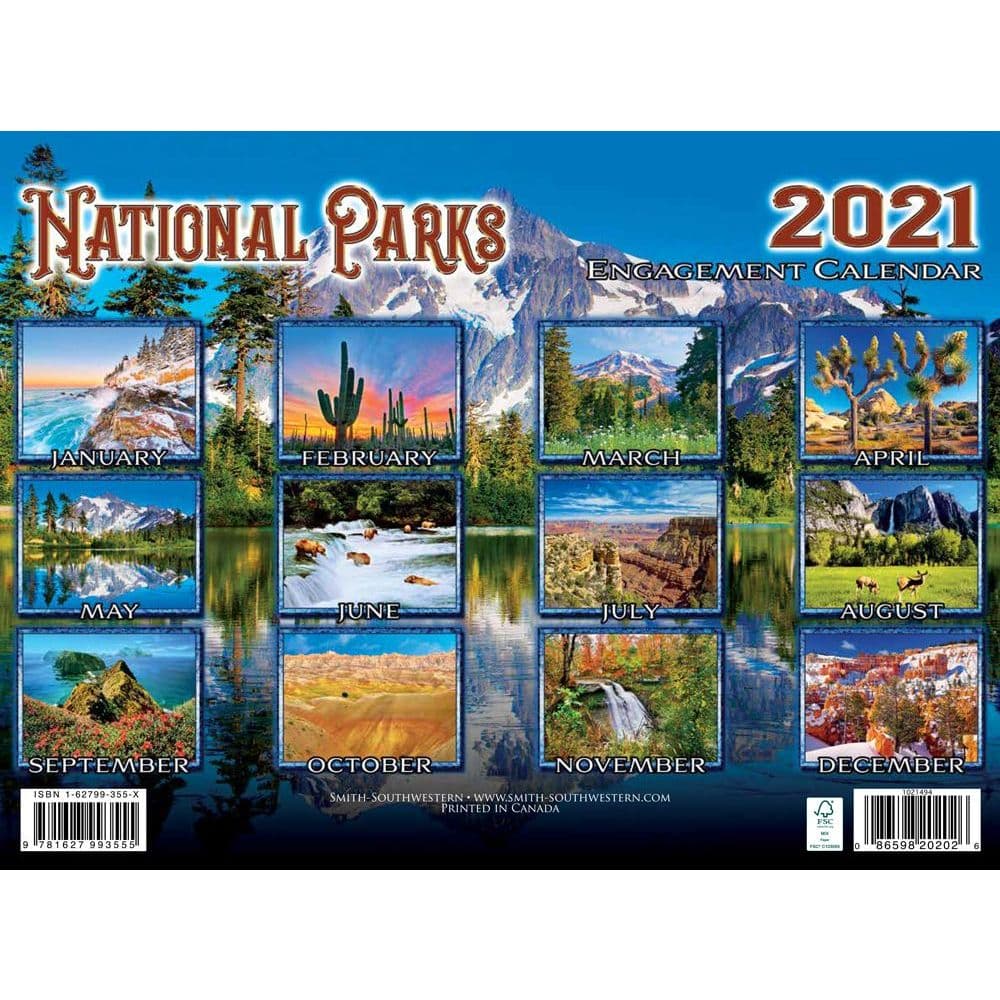 Free Shipping National Parks 2021 Wall Calendar