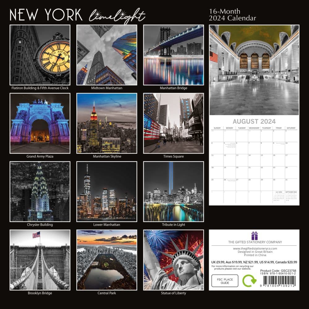 New York Limelight 2025 Wall Calendar