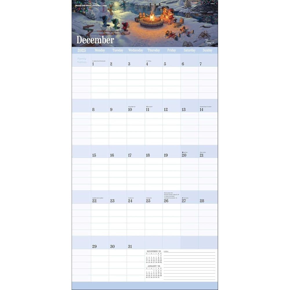 Kinkade Disney Family Organizer 2025 Wall Calendar Sixth Alternate Image Image