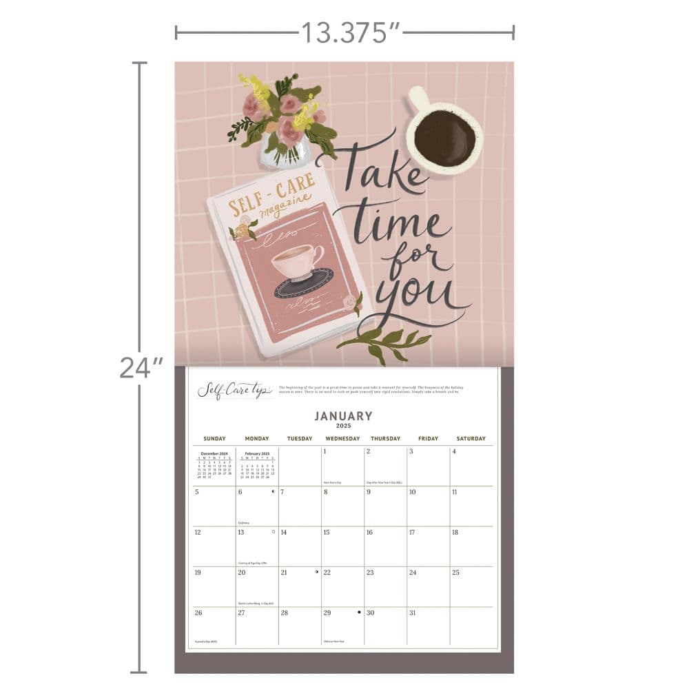 Be Gentle with Yourself 2025 Wall Calendar by Lily and Val