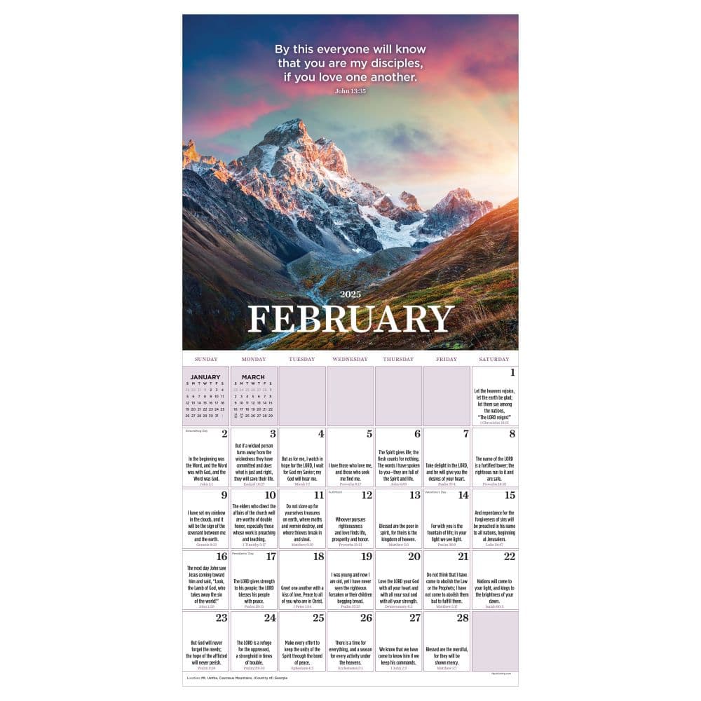 Daily Verse 2025 Wall Calendar February