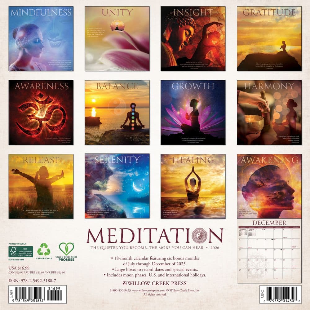 Meditation 2026 Wall Calendar First Alternate Image