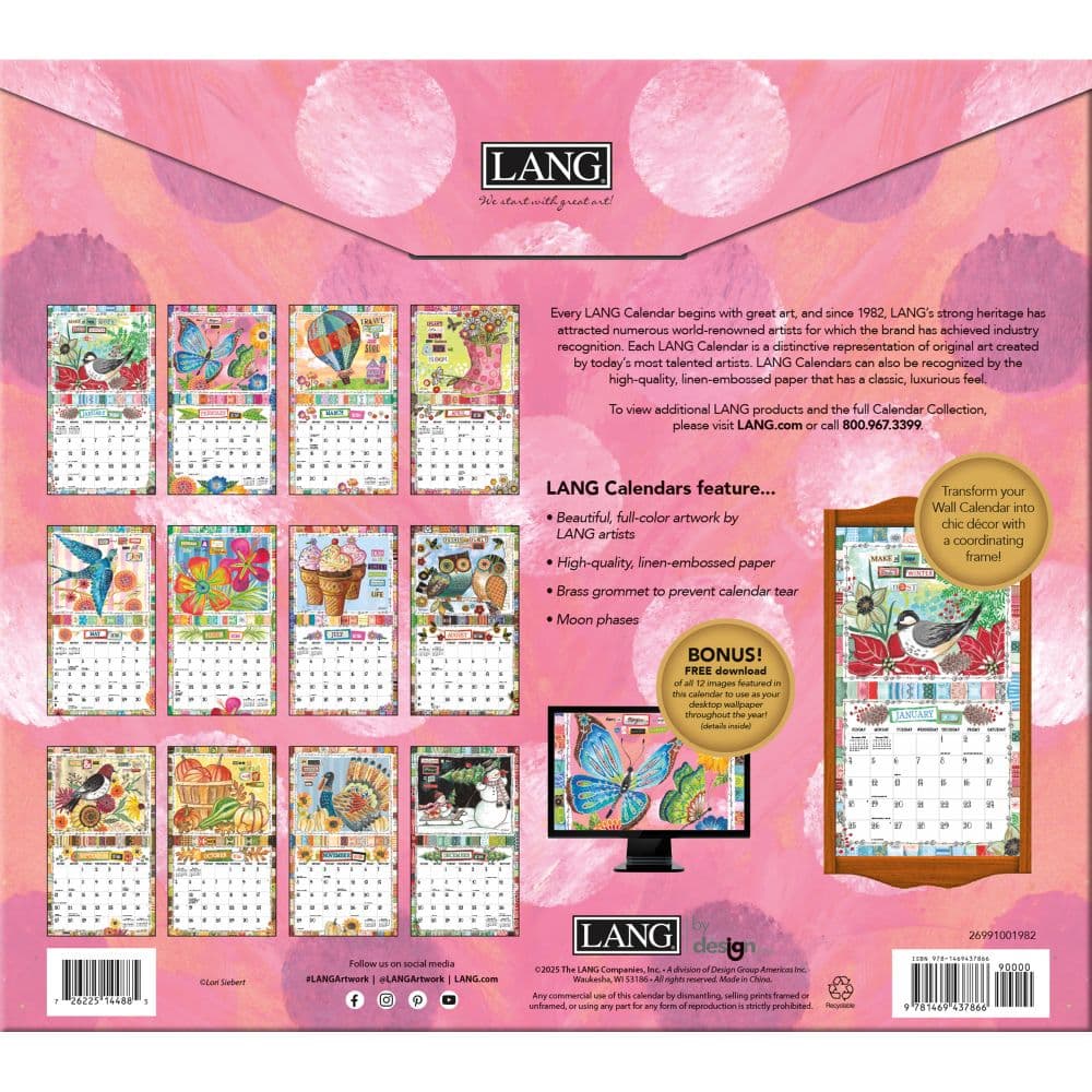 Happy Life 2026 Wall Calendar by Lori Siebert_ALT2